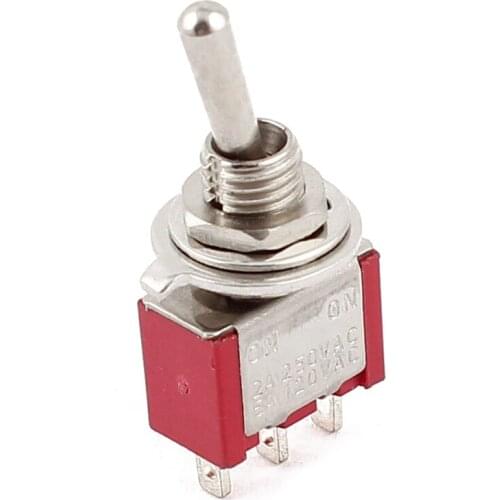AC 250V/2A 120V/5A ON/ON 2 Position SPDT Mini Micro Toggle Switch Red Toggle Switch Mini Rocker Switches