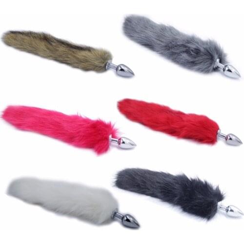 Adult Butt Plug Stainless Steel Faux Fox Tail Sex Toy Anal Insert Stopper Gift Cosplay Accessories