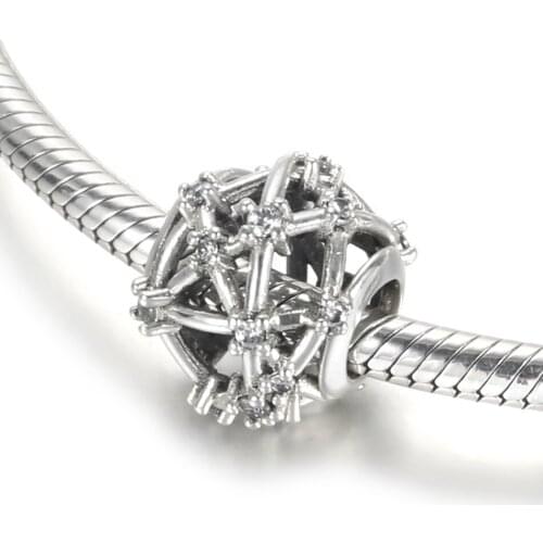 Authentic S925 Silver Bead DIY Jewelry Star Constellationis Charm fit Lady Bracelet Bangle