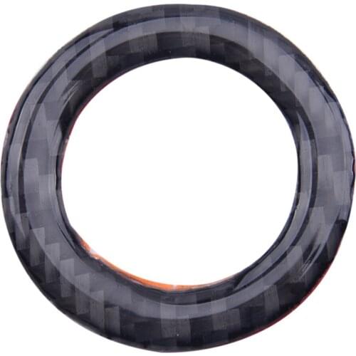 Car Carbon Fiber Start Stop Switch Ring Trim Cover Decoration Bezel Black Fit For Ford Mustang 2009 2010 2011 2012 2013