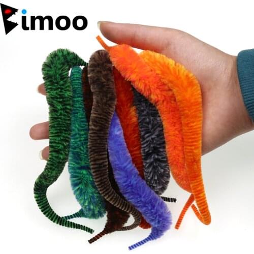 Bimoo 8"~9" New Magnum Dragon Tail Double Color Mixed Soft Synthetic Chenille Saltwater Fishing Fly Lure Baitfish Tying Materil