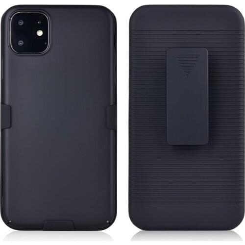 Clip Case Kickstand Holster Hard Plastic Armor For Iphone 11 Pro 5.8 6.1 6.5 2019 Combo Hip Rotatable Phone Cover 60pcs