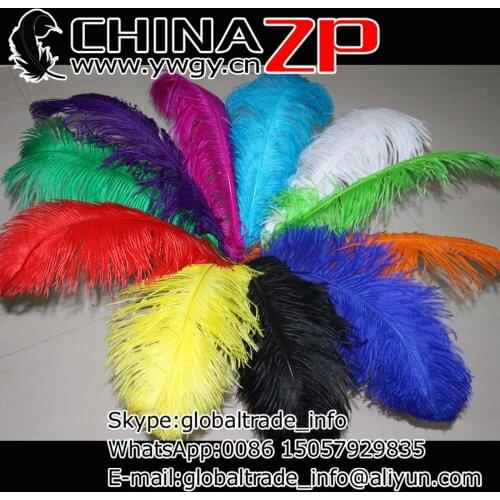 CHINAZP Factory Size 65~70cm (26"~28") Wholesale 50pcs/lot Top Quality Dyed Mix Colors Ostrich Feathers
