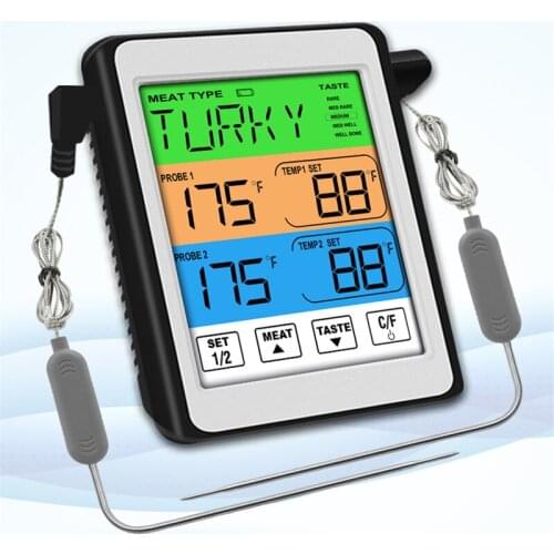 Digital Oven Thermometer Meat Kitchen BBQ Cooking Food Temperature Tester Timer Functionfor with Stainless Steel Probe