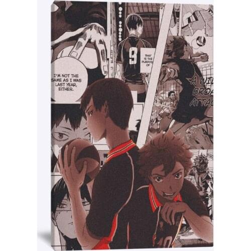 Haikyuu Kagehina Tobio Hinata Shoyo Anime Decoration Prints Home Decor Canvas Dorm Living Room Bedroom Painting Wall Art Poster