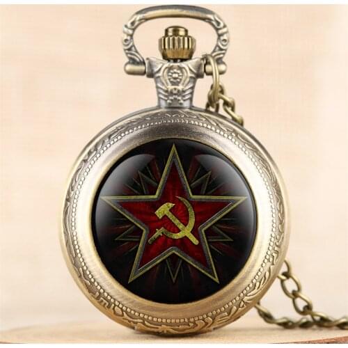 Full Hunter CCCP Pocket Watch Exquisite Necklace Mens Watch Old Fashion USSR Pendant 4 Colors Clock Women Souvenir Clock Gift