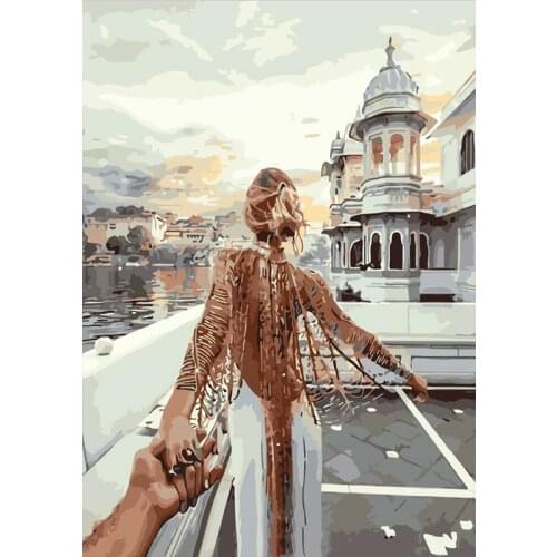 Painting By Numbers Figure Hand Painted Paintings Art Gift DIY Pictures By Number Girl Kits Drawing On Canvas Home Decor