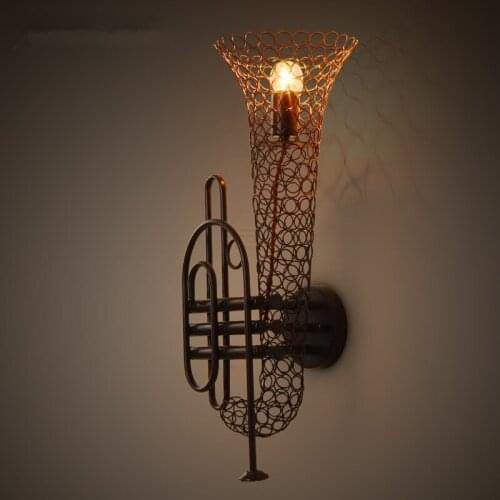 Creative personality sachs wall lamp bar coffee shop loft retro industrial Corridor Musical instrument wall lamp