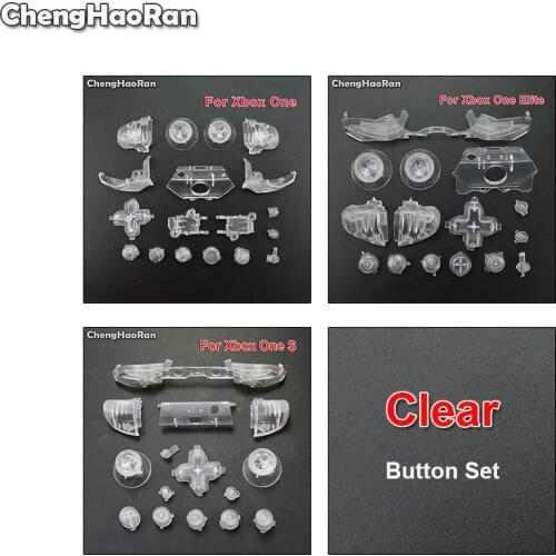 ChengHaoRan New Clear Bumper LB RB Trigger Buttons Thumbstick Caps Parts For Xbox One S Slim/Elite Controller Game Accessories