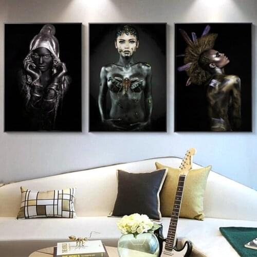Sexy Black Women Body Figure Art Canvas Painting on The Wall Art Posters Prints Wall Pictures for Living Room Home Cuadros Decor