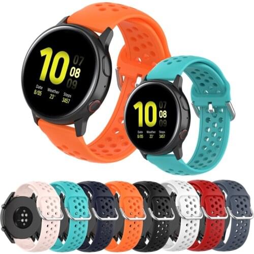 Silicone Sport Bracelet Strap For Samsung Galaxy Watch Active / Active 2 / Galaxy 46mm 42mm Replacement Watch Strap Wristband