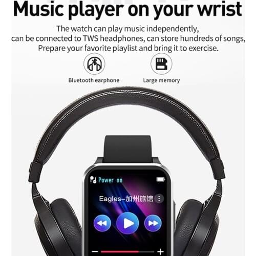 ST10 Smart Watch Large Memory MP3 Music Supports Bluetooth EarphonesVoice Record Men Women Bluetooth Call Waterproof Smartwatch