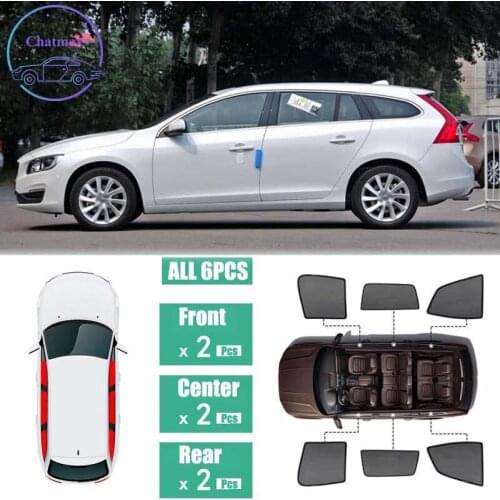For Volvo V60 2010-2018 Window Sunshade UV Protection Ray Blocking Mesh Visor Laser Black Net Yarn