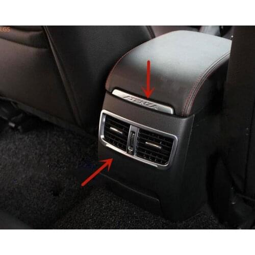 ABS Chrome Steering wheel Water cup Rear air conditioning air outlet decorative frame Car styling For Mazda 6 ATENZA 2014-2015