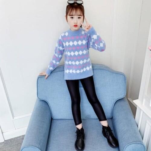 Girls Sweater Kids Coat Outwear 2021 Charming Plus Velvet Thicken Warm Winter Autumn Knitting Tops Cotton Fleece Childrens Clot
