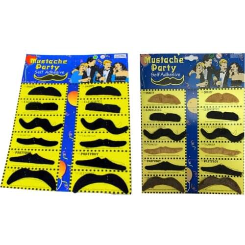 WEIGAO 1Pc Black Brown Funny Costume Mustache Halloween Party Creative Fake Beard Mustache Kids Pirate Party Decoration Cosplay