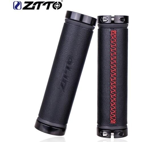 ZTTO Bicycle Grips MTB Leather Handlebar Grips Anti-skid Shock-absorbing Soft Mountain Bike Grips Ultraight bmx Road Cycling