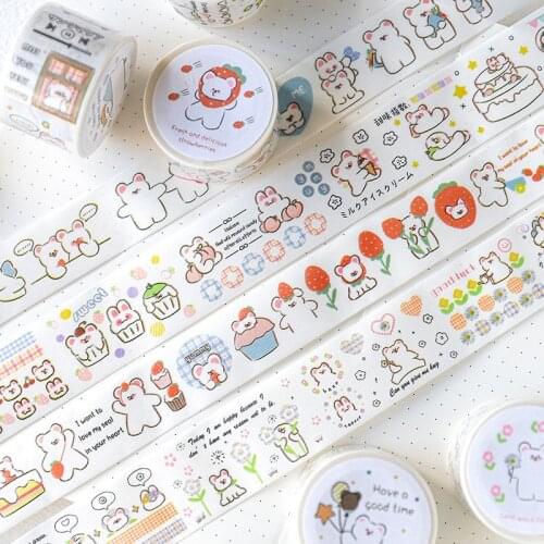 1pcs/1lot Decorative Adhesive tapes Haha bear Scrapbooking DIY Paper Scrapbooking Stickers 3m