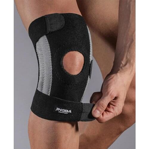 1 Pcs JINGBA Knee Brace Elastic Anti-slip Soft Elastic Side Spring Knee Stabilizers for Workout Sports Protective Gear