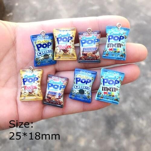 10pcs/Pack Candy Chocolate Snacks Charms for Earring Necklace Pendant Jewelry Findings Making Dollhouse