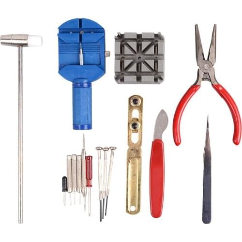 16Pcs Professional Watch Repair Tool Watch Strap Clock Repair Kit Watchband Adjuster Watchmaker Remover Screwdrivers Tweezer