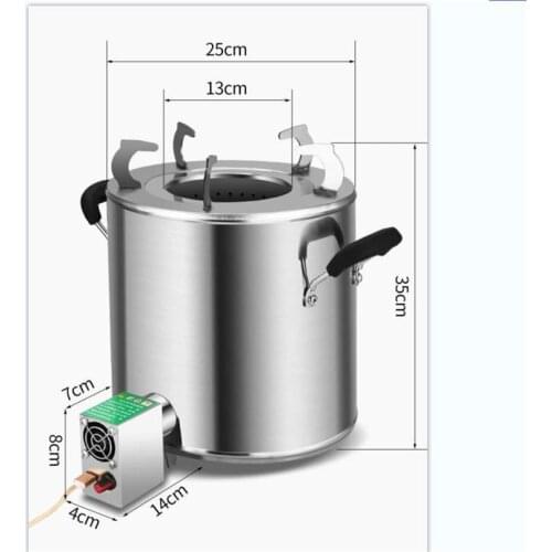 268 Wood Stoves with Blower Outdoor Camping Equipment Windproof Wood Stoves Furnace Deconstructable Portable Picnic Stoves