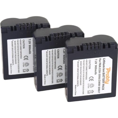 Probty 3pcs CGA-S006 CGR CGA S006E S006 S006A DMW-BMA7 DMW BMA7 Battery for Panasonic DMC FZ7 FZ8 FZ18 FZ28 FZ30 FZ35 FZ38 FZ50
