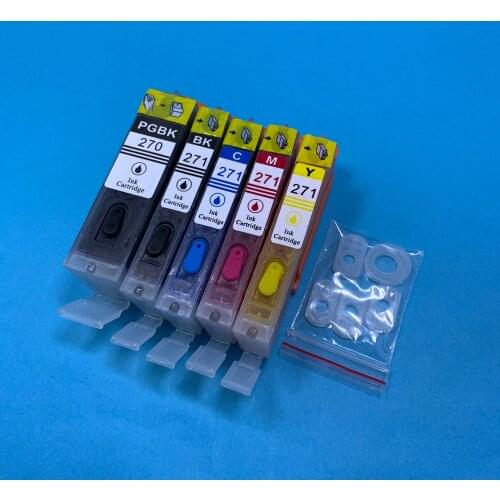 YOTAT 5pcs Full Refillable ink cartridge PGI-270XL PGI-270 CLI-271 for Canon PIXMA MG5720 MG5721 MG5722 MG6820 MG6821 MG6822