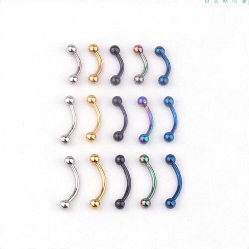 5Pcs 6/8/10mm 316L Stainless Steel 3mm Ball Barbell Lip Ring Snug Eyebrow Sexy Body Piercing Trinket