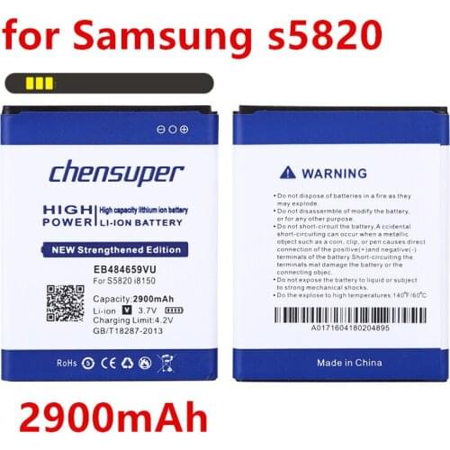 Chensuper 2900mAh EB484659VA EB484659VU Battery for Samsung Galaxy S5820 I8150 W689 S5690 T759 I8350 S8600 M930 i110 R730 i677