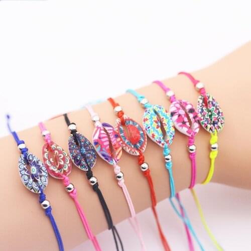 Vintage Beach Shell Bracelet Handmade Natural Conch Cowry Printing Bangle Boho Fashion Jewelry Various Bracelets