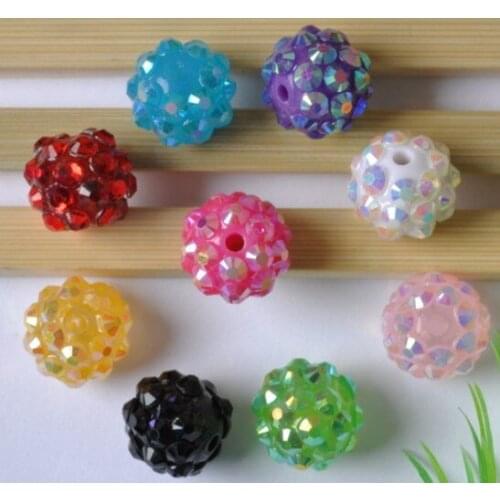 Loose bracelet+Free Shipping+Gift.10*12 mm mix 20 Color loose DIY Resin crystal ball Beads fit FED Basketball Wives t423
