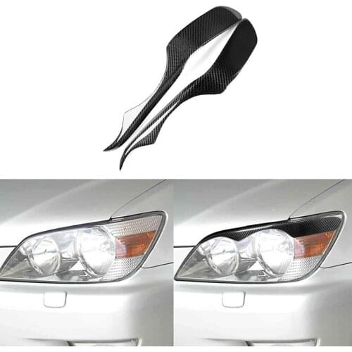 For Lexus IS300 IS200 RS200 ALTezza 1998-2005 Real Carbon Fiber Headlight Cover Eyebrows Eyelids Car Stickers Trim Protector