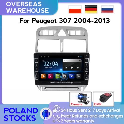 GPS Car audio stereo Android 8.1 For Peugeot 307 307CC 307SW 2004-2013 wifi bluetooth navigation 1080P video player 2 din