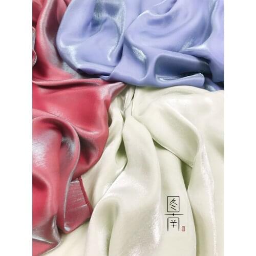 Chinese stlye landscape painting Shining red blue green 120D cotton hanfu fabric for DIY dress 1order=1pc(size:100x150cm)