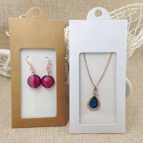 Kraft Necklace Card & Hang Window Box Kraft /Black/White 13.5X6.5CM Earring Card ifg BOX Kraft Window Box accept custom