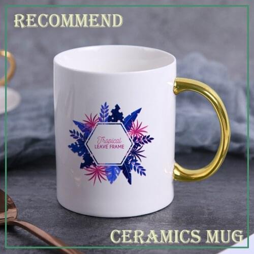 400ml Creative ceramic Mug Tropical style Pattern friends mug Breakfast Coffe Cup Household Couple Water Cup Drinkware KTZW-034