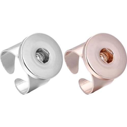 Hot Sale Elegant Round Metal Snap Rings Flexible Adjustable Size Fit 18-20MM OEM ODM Snap Buttons DIY Fittings Women