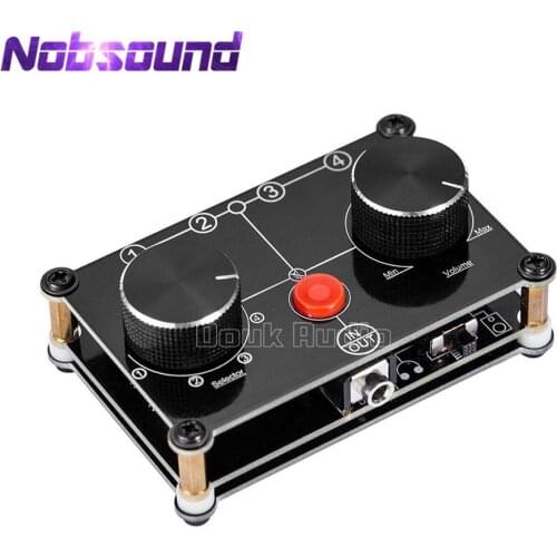 Little Bear Mini 4 Port Stereo Manual Selector Audio Sharing 3.5mm AUX Speaker Headphone Switcher