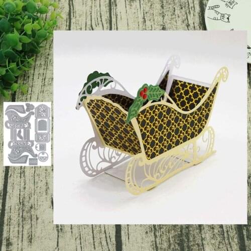Metal Cutting Dies Christmas sleigh for Scrapbooking Steel Craft Die Cut Embossing Paper Card Album Stencil