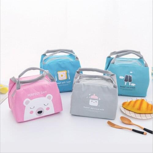 Cute animal style Kids School Snacks Lunch Container Handbag portable Bento Box Bag Small Insulation Bags Pouch picnic gift