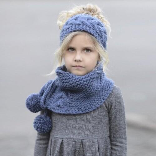 Mingjiebihuo Buy hat gift scarf new elasticity comfortable cap ear warmer cute childrens handmade solid color knitted hat