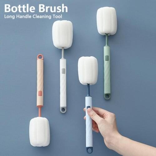 Multifunctional Household Bottle Brush Cleaner Cup Cleaning Sponge Brush Long Handle Baby Milk Bottle Cup Clean Cleaning Brush