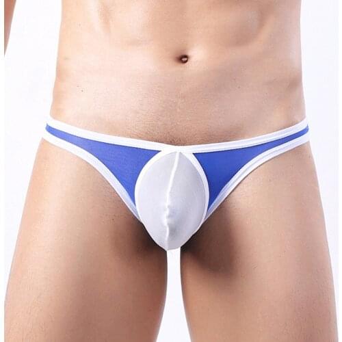 Mens Sexy Mesh Underwear Translucent Low Rise Briefs Thong T-Back Underpants U Convex Pouch Male Panties Bikini Slip Homme Hot
