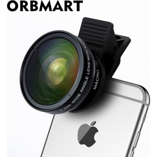 ORBMART Professional HD Camera Lens Kit Universal Clip 0.45x Super Wide Angle Lens + 12.5x Super Macro Lens Mobile Phone Lense