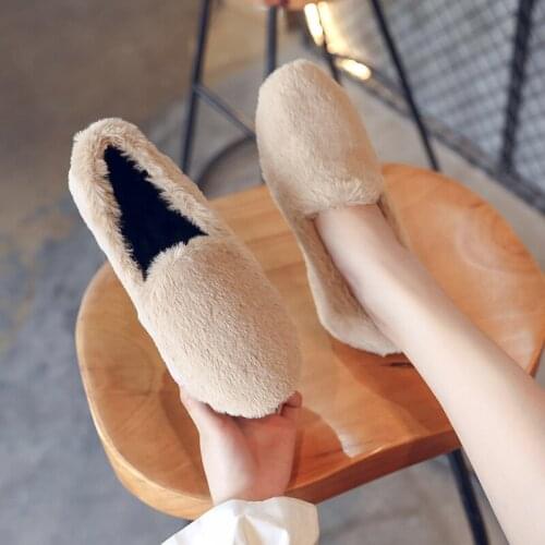 New autumn and winter wear peas shoes female fashion wild plus velvet cotton shoes tide fur shoes comfortable women U12-81