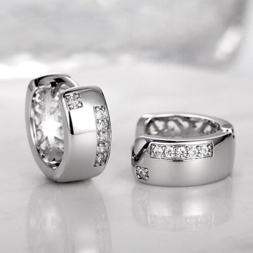 Newest Classic Simple Tiny Hoop Earring Crystal Stud Huggies Shiny Hoops Trendy Elegant Earring Piercing Jewelry Gifts For Women