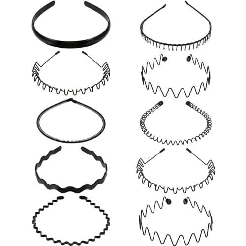 10pcs Wavy Hairbands Men Head Bands Practical Fashion Simple Hair Accessories Sport Hair Hoop