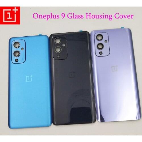 Original Oneplus 9 Back Battery Cover One Plus 9 Rear Housing Door Glass Panel Case For OnePlus 1+ 9 Battery Cover & Camera Lens