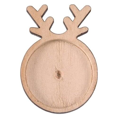10pcs/lot 25mm Christmas Deer Elk Blank Brooch Tray Base Jewelry making necklace Resin Glass Cabochon Cameo Bases For DIY Gift